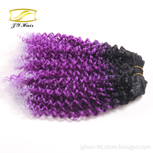 Sew in synthetic hair ombre hair weaves,two tone braiding synthetic hair,blonde white curly hair extensions